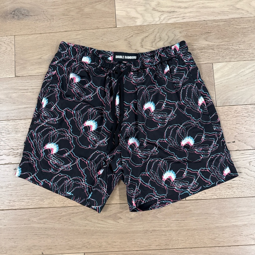 Double Rainbouu Black Swim Shorts